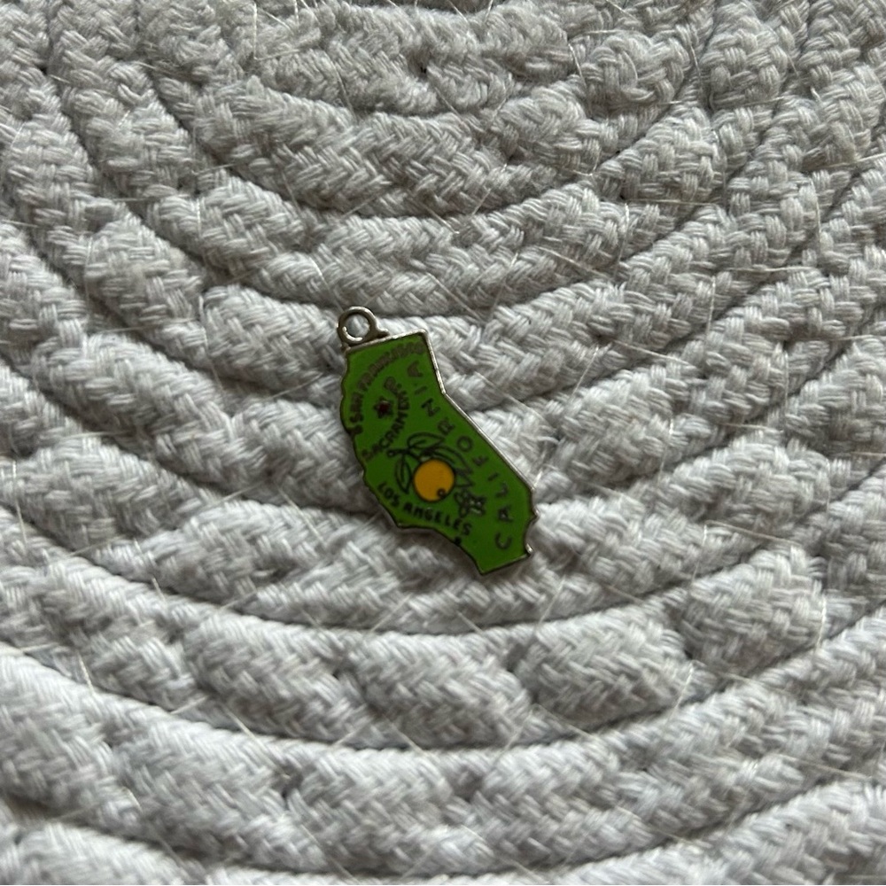 Vintage Sterling Silver Enamel California Charm
